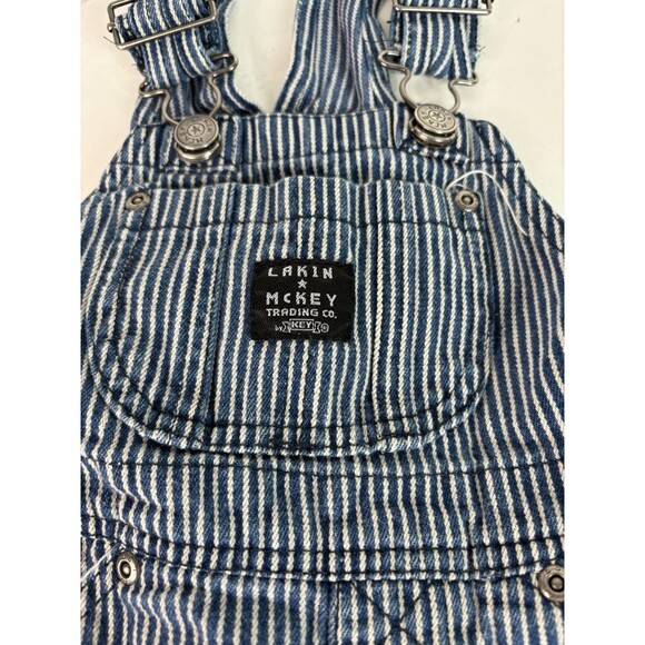 Lakin Mckey Overalls 24M Striped, Blue/White, Farmer, Sanforized Style - Picture 2 of 8